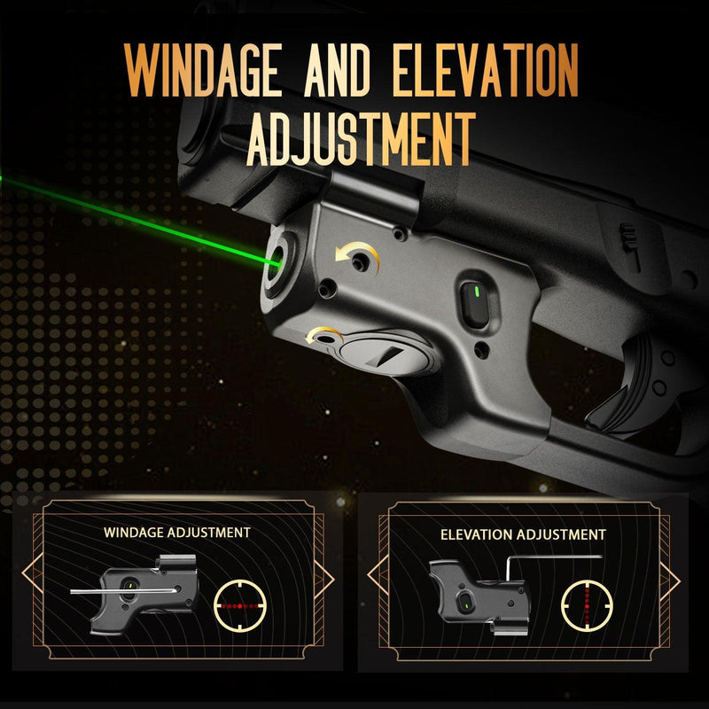 Load image into Gallery viewer, Green Laser Sight WLS-104G and Kydex Holster Combo Tailored Fit Glock 17/19/19X/23/31/32/44/45, Ultra Compact G19 Beam Sight, Gun Sight with Ambidextrous On/Off Switch &amp; Power Indicator|WARRIORLAND
