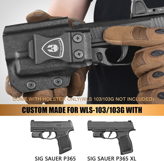 Warriorland Left Hand IWB Holster for Sig P365/P365XL, WLS-103/103G Compatible, Optic Ready Kydex (Holster Only)
