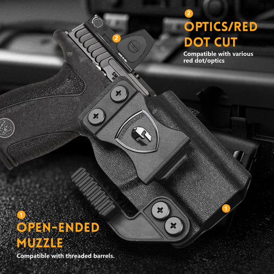 WARRIORLAND IWB Kydex Holster Compatible with S&W Bodyguard 2.0 – Concealed Carry Holster with Optic Cut, Claw, Adjustable Cant, Audible Lock, Inside Waistband Carry, Right Hand Draw