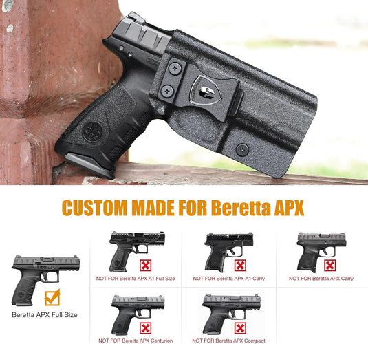 WARRIORLAND IWB Kydex Holster Compatible with Beretta APX Full Size Adjustable Cant & Retention Concealed Carry Posi-Click Lock Right Hand