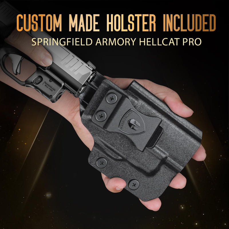 Load image into Gallery viewer, WARRIORLAND Kydex Holster for Gun with Green Laser Light Combo Fit for Hellcat Pro Pistol, WLS-110G Laser Beam Sight with Power Indicator &amp; Concealed Carry IWB Right-Hand Holster
