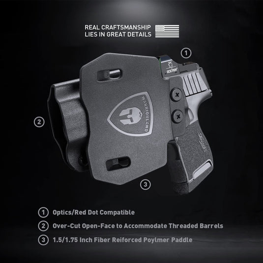 P365 OWB Kydex Holster Fit: Sig P365 / P365 SAS / P365X / P365 XL Pistol, Right Hand | WARRIORLAND