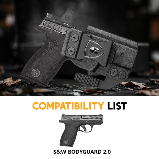 WARRIORLAND IWB Kydex Holster Compatible with S&W Bodyguard 2.0 – Concealed Carry Holster with Optic Cut, Claw, Adjustable Cant, Audible Lock, Inside Waistband Carry, Right Hand Draw