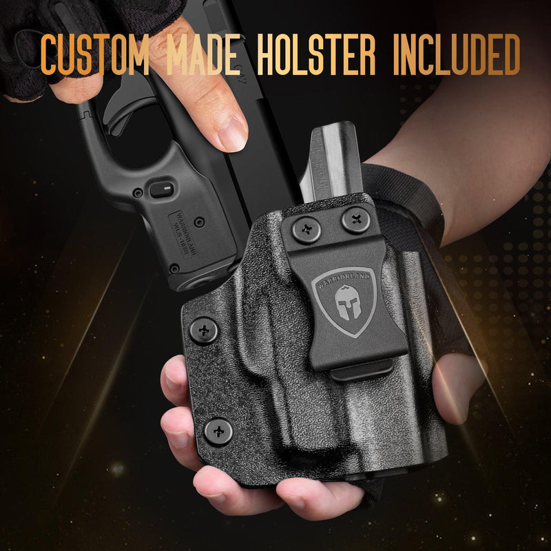 Load image into Gallery viewer, Green Laser Sight Designed to Fit Glock G42 with Holster Combo, Green Beam Sight with Power Indicator, Custom-Made IWB Kydex Holster Right Hand, Windage and Elevation Adjustment, WLS-105G
