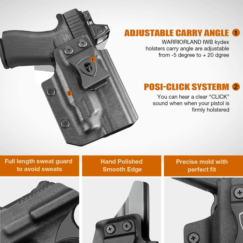 Load image into Gallery viewer, WARRIORLAND IWB Kydex Holster for Glock 43X MOS / 48 MOS with TLR-7X Sub or TLR-7 HL-X Sub – Optic Cut | Full Sweat Guard | Posi-Click Retention | Adj. Cant &amp; Retention, Right Hand
