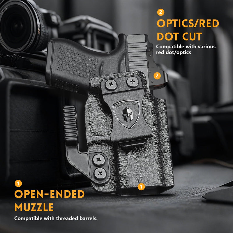 Load image into Gallery viewer, WARRIORLAND Kydex Holster, Fits Glock 43 / 43X / 43X MOS, IWB Carry, Adj. Retention, with Claw &amp; Right-Hand
