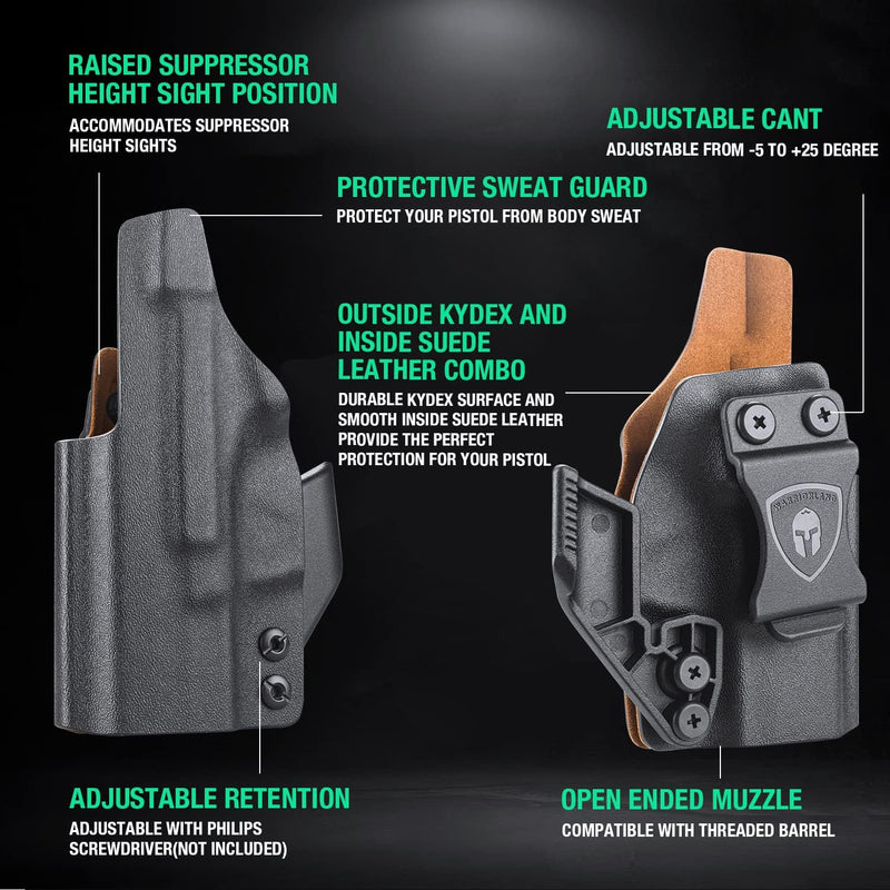 Load image into Gallery viewer, Springfield Armory Hellcat / Hellcat RDP / Hellcat OSP, IWB Hybrid Holster, Kydex with Leather Lined, Optic Cut, Right Hand | WARRIORLAND
