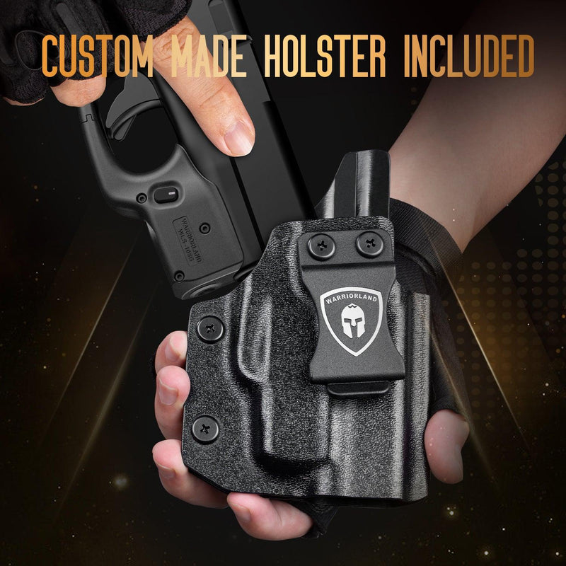 Load image into Gallery viewer, Green Laser Sight Designed to Fit Glock 43/G43X(No Rail Version) with Holster, Green Beam Sight with Power Indicator, Custom-Made IWB Kydex Holster Right Hand, WLS-105G w/ G43 Holster|WARRIORLAND
