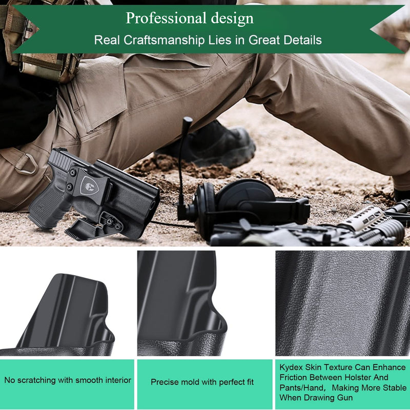 Load image into Gallery viewer, IWB Holster w/ Claw &amp; Optics Cut - Glock17 19 19X 44 45 Gen(1-5) &amp; Glock 23 32 Gen(1-4), Right/Left Hand | WARRIORLAND
