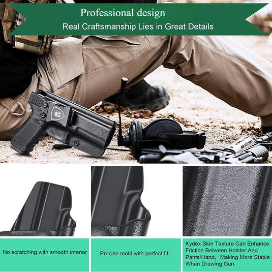 IWB Kydex Holster Fits Glock 17(Gen 1-5) / G22(Gen 3-4) / G31(Gen 3-5), Right/Left Hand | WARRIORLAND