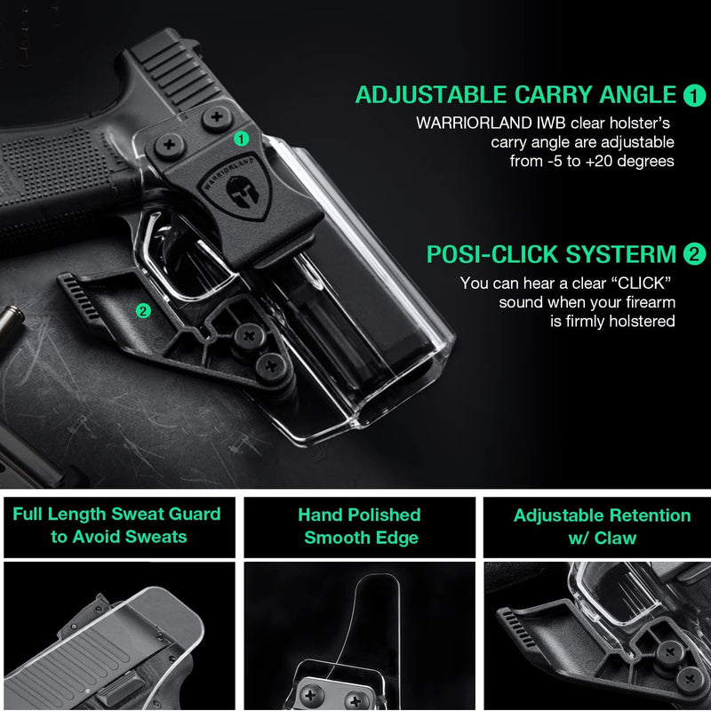 Load image into Gallery viewer, IWB Holster w/ Claw &amp; Optics Cut - Glock17 19 19X 44 45 Gen(1-5) &amp; Glock 23 32 Gen(1-4), Right/Left Hand | WARRIORLAND
