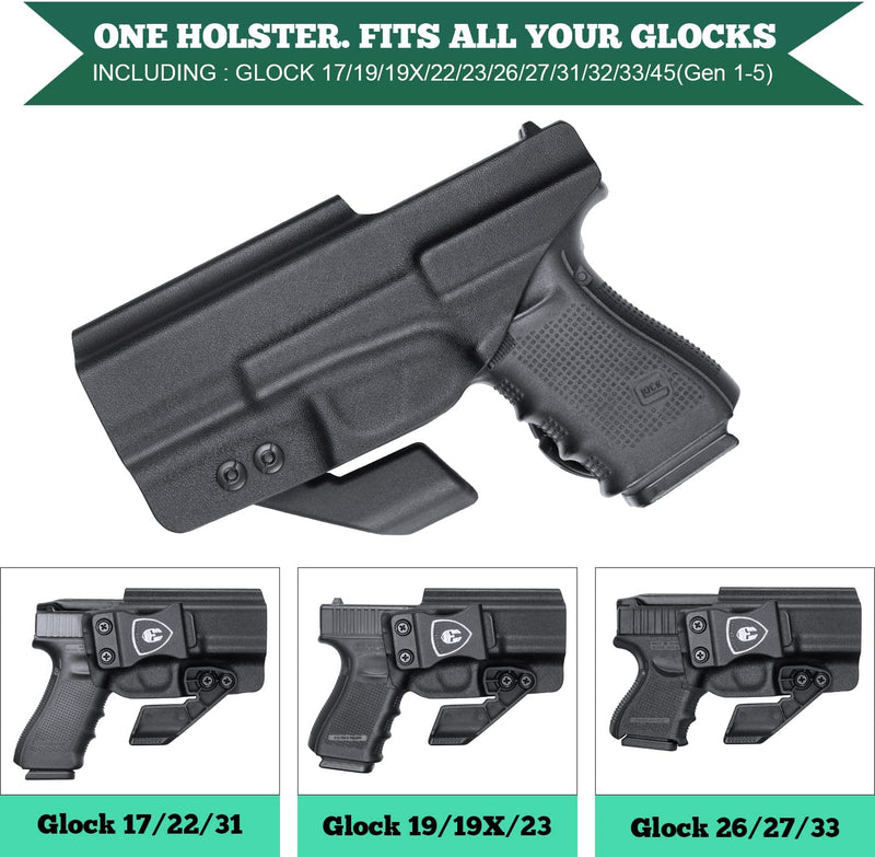 Load image into Gallery viewer, IWB Holster w/ Claw &amp; Optics Cut - Glock17 19 19X 44 45 Gen(1-5) &amp; Glock 23 32 Gen(1-4), Right/Left Hand | WARRIORLAND

