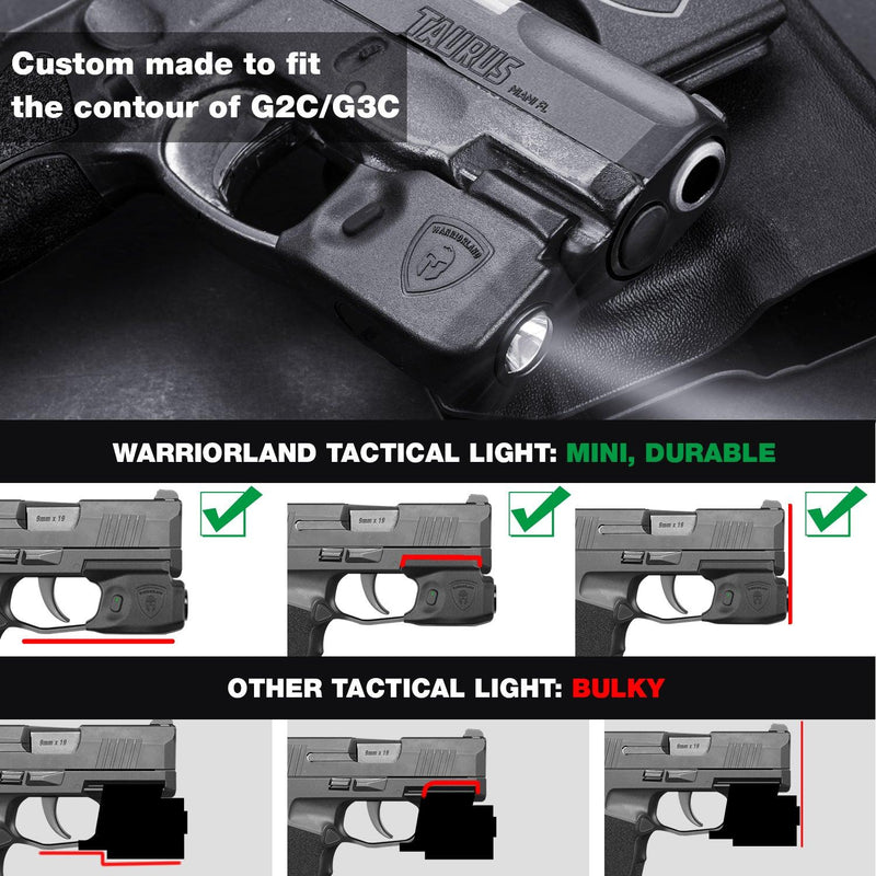 Load image into Gallery viewer, Mini Gun Light with Kydex Holster Tailored Made for Taurus G2C / Taurus G3C /Millennium G2 PT111 Pistol LED Tactical Flashlight
