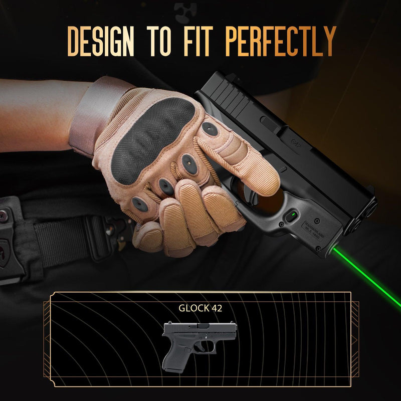 Load image into Gallery viewer, Green Laser Sight Designed to Fit Glock G42 with Holster Combo, Green Beam Sight with Power Indicator, Custom-Made IWB Kydex Holster Right Hand, Windage and Elevation Adjustment, WLS-105G
