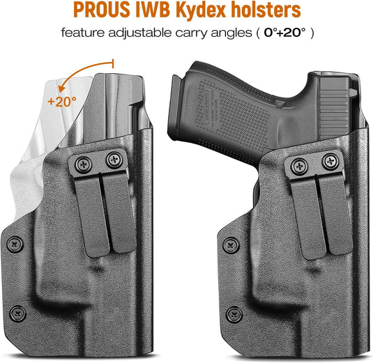 IWB Kydex Holster for Glock 19 with TLR8/ TLR8A, Fit Glock 17/19 Gen 3-5, 23/32 Gen 3-4 & 19X/ 44/45, Inside Waistband Conceal Carry, Optic Cut, Adj. Cant & Retention, Right Hand