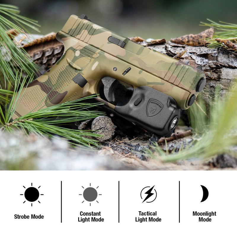 Load image into Gallery viewer, Mini Gun Light with Kydex Holster Custom Molded for Glock 43 / Glock 43X LED Tactical Pistol Handgun Flashlight | WARRIORLAND
