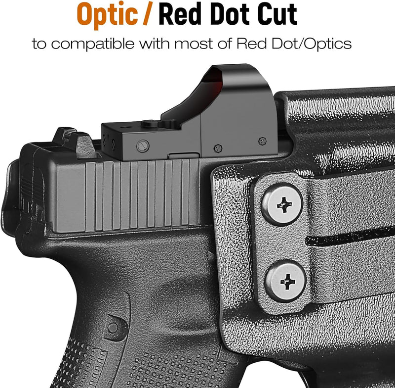 Load image into Gallery viewer, IWB Kydex Holster for Glock 19 with TLR7/ TLR7A, Fit Glock 17/19 Gen 3-5, 23/32 Gen 3-4 &amp; 19X/ 44/45, Inside Waistband Conceal Carry, Optic Cut, Adj. Cant &amp; Retention, Right Hand
