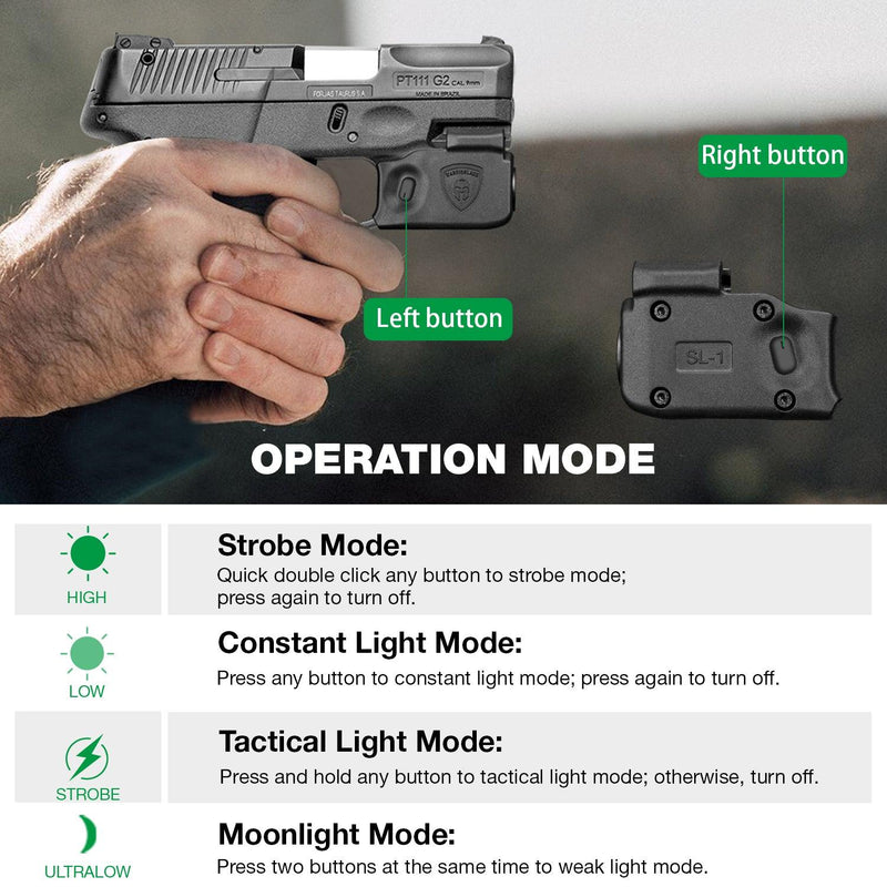 Load image into Gallery viewer, Mini Gun Light with Kydex Holster Tailored Made for Taurus G2C / Taurus G3C /Millennium G2 PT111 Pistol LED Tactical Flashlight
