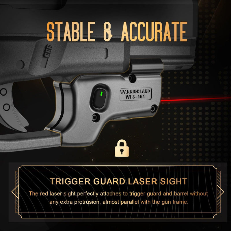 Load image into Gallery viewer, Red Laser Sight Compatible with Glock 17/19 Gen 3-5, G23/31/32 Gen 3-4 &amp; G19X/44/45, Ultra Compact G19 Beam Sight, Gun Sight with Ambidextrous On/Off Switch &amp; Power Indicator, WLS-104|WARRIORLAND
