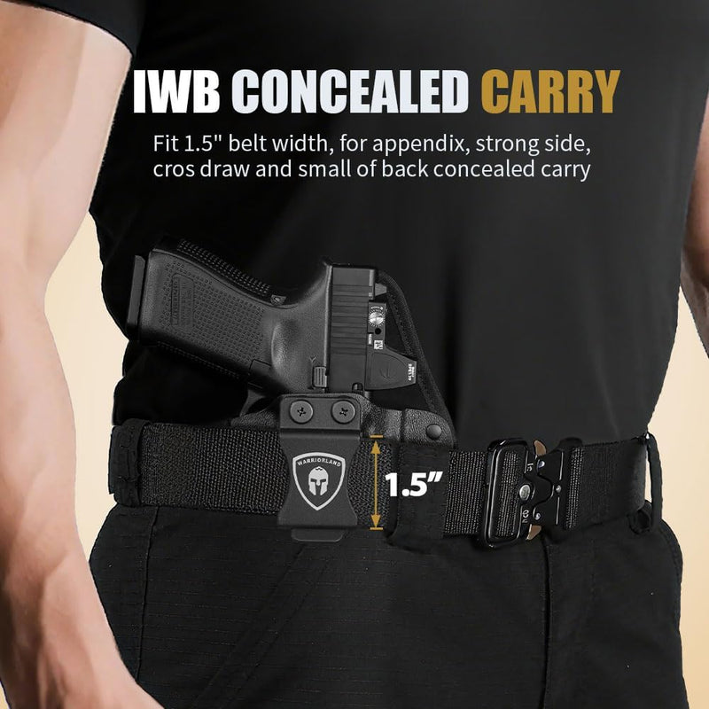 Load image into Gallery viewer, WARRIORLAND Universal Hybrid IWB Gun Holster for Glock 17 19 43X MOS, Sig P320, Taurus G2C, M&amp;P M2.0, Springfield, CZ, Ruger &amp; More – Kydex + Nylon Concealed Carry, Optic Cut, Adj. Cant &amp; Retention

