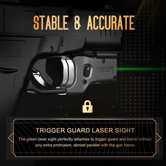 Green Laser Sight Designed to Fit Glock 48 MOS with Holster Combo, Green Beam Sight with Power Indicator, Custom-Made IWB Kydex Holster Right Hand, WLS-100G w/ G48 MOS Holster|WARRIORLAND