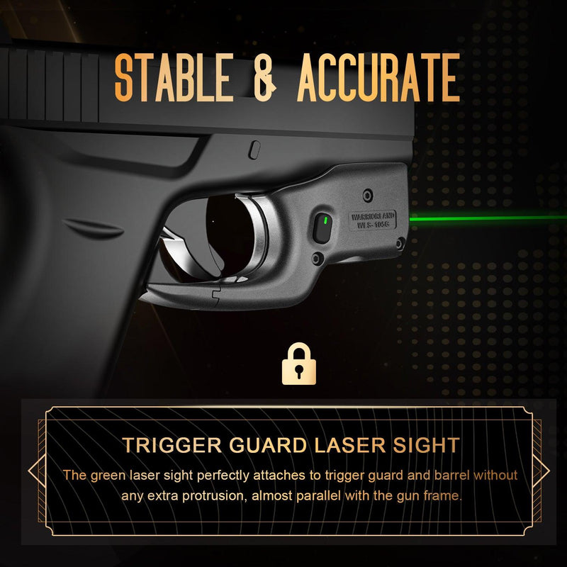 Load image into Gallery viewer, Green Laser Sight Designed to Fit Glock 43/G43X(No Rail Version) with Holster, Green Beam Sight with Power Indicator, Custom-Made IWB Kydex Holster Right Hand, WLS-105G w/ G43 Holster|WARRIORLAND
