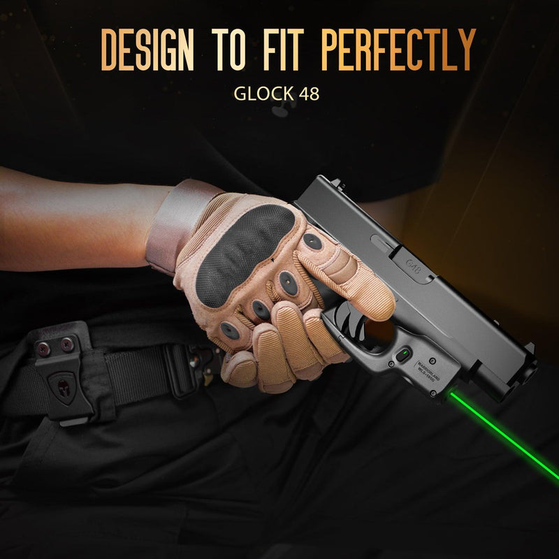 Load image into Gallery viewer, Green Laser Sight Designed to Fit Glock 48 with Holster Combo, Green Beam Sight with Power Indicator, Custom-Made IWB Kydex Holster Right Hand, WLS-105G w/ G48 Holster|WARRIORLAND
