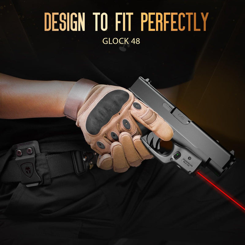 Load image into Gallery viewer, Red Laser Sight Designed to Fit Glock 48 with Holster Combo, Red Beam Sight with Power Indicator, Custom-Made IWB Kydex Holster Right Hand, WLS-105 w/ G48 Holster
