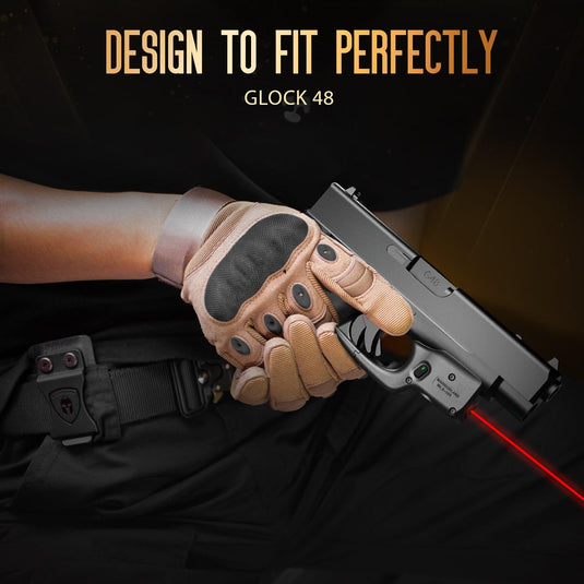 Red Laser Sight Designed to Fit Glock 48 with Holster Combo, Red Beam Sight with Power Indicator, Custom-Made IWB Kydex Holster Right Hand, WLS-105 w/ G48 Holster