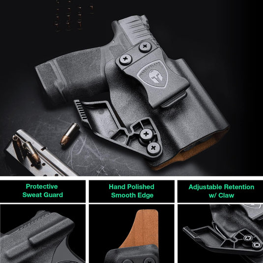 Springfield Armory Hellcat / Hellcat RDP / Hellcat OSP, IWB Hybrid Holster, Kydex with Leather Lined, Optic Cut, Right Hand | WARRIORLAND