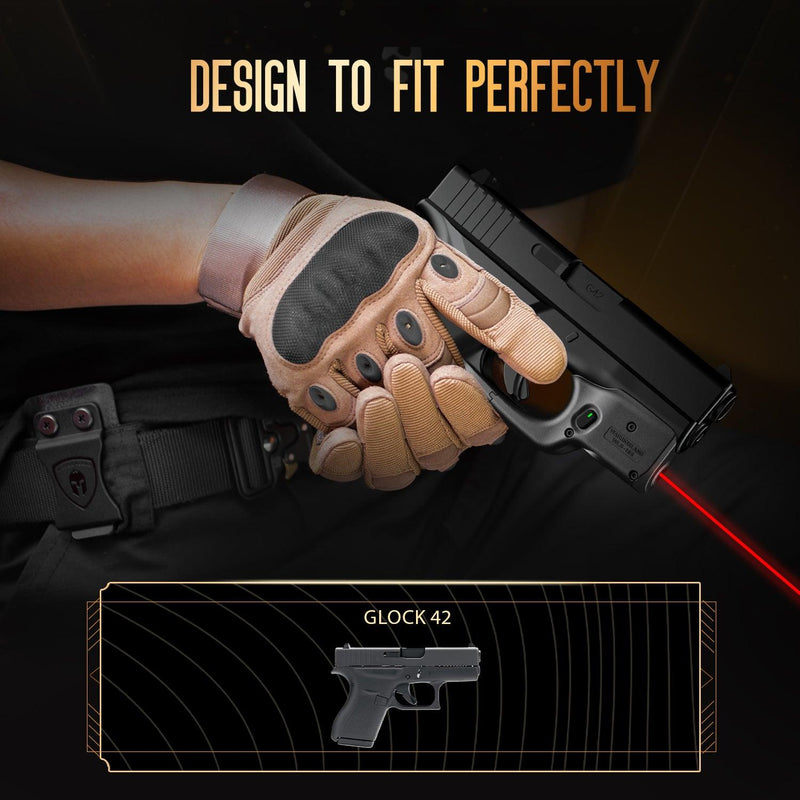 Load image into Gallery viewer, Red Laser Sight Designed to Fit Glock G42 with Holster Combo, Red Beam Sight with Power Indicator, Custom-Made IWB Kydex Holster Right Hand, Windage and Elevation Adjustment, WLS-105|WARRIORLAND
