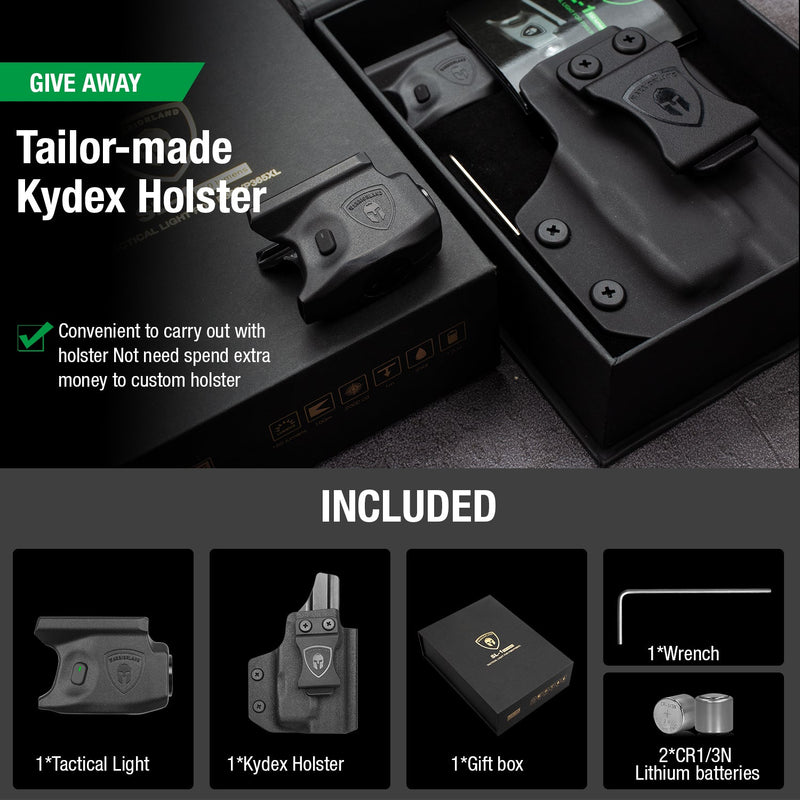 Load image into Gallery viewer, Tactical Pistol Mount Flashlight for Sig Sauer P365 / P365 X XL with Kydex IWB Holster 150 lumens | WARRIORLAND WARRIORLAND
