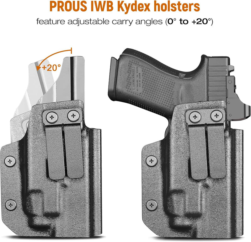 Load image into Gallery viewer, IWB Kydex Holster for Glock 19 with TLR7/ TLR7A, Fit Glock 17/19 Gen 3-5, 23/32 Gen 3-4 &amp; 19X/ 44/45, Inside Waistband Conceal Carry, Optic Cut, Adj. Cant &amp; Retention, Right Hand
