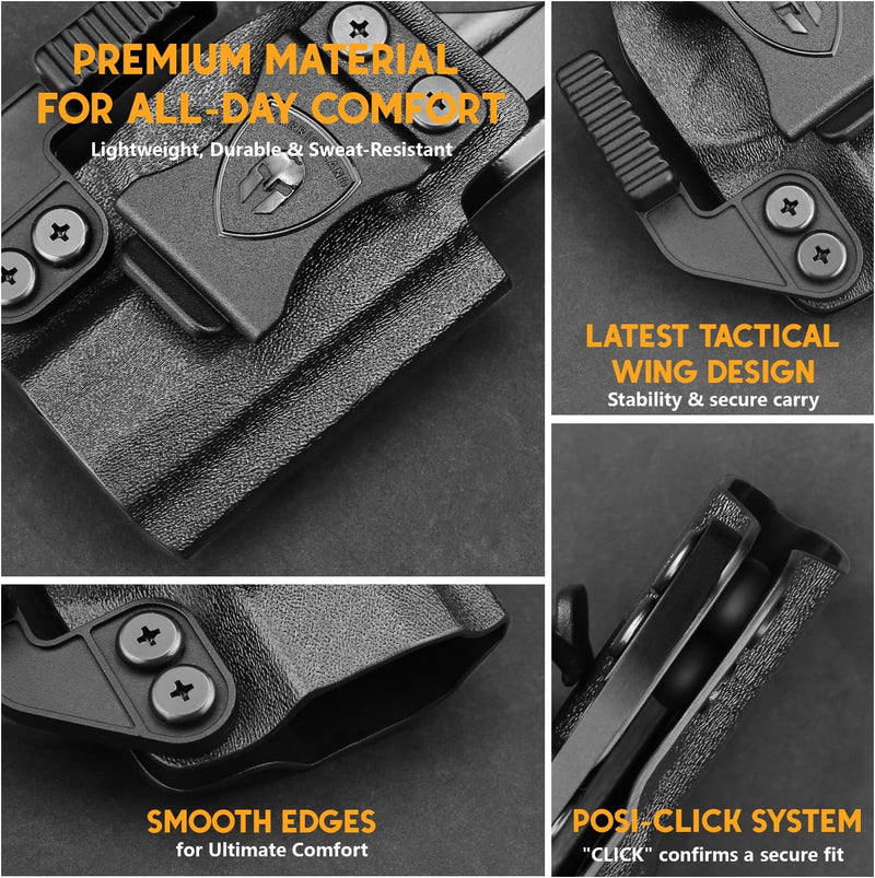 Load image into Gallery viewer, WARRIORLAND Kydex Holster, Fits Glock 43 / 43X / 43X MOS, IWB Carry, Adj. Retention, with Claw &amp; Right-Hand
