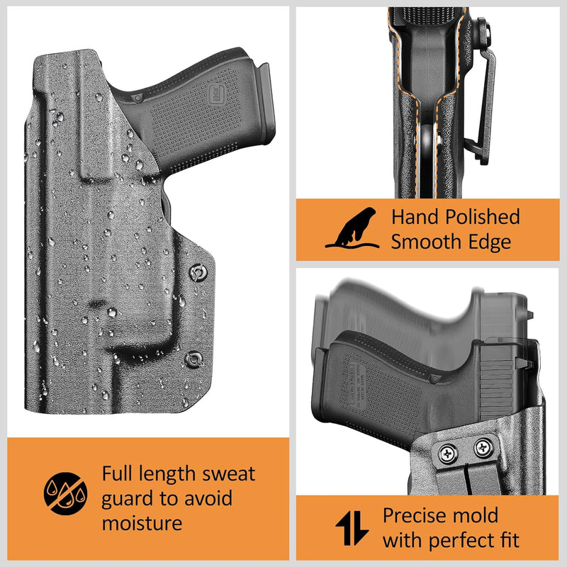 Load image into Gallery viewer, IWB Kydex Holster for Glock 19 with TLR8/ TLR8A, Fit Glock 17/19 Gen 3-5, 23/32 Gen 3-4 &amp; 19X/ 44/45, Inside Waistband Conceal Carry, Optic Cut, Adj. Cant &amp; Retention, Right Hand

