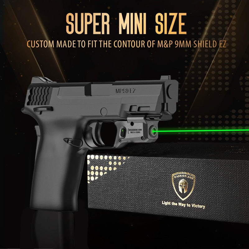 Load image into Gallery viewer, WARRIORLAND Green Laser Sight Fit M&amp;P 9mm / 380 Shield EZ with Kydex Holster, First Green Beam Sight with Power Indicator, M&amp;P 9mm Shield EZ Laser with IWB Holster, WLS-159G w/MP Shield 9 EZ Holster
