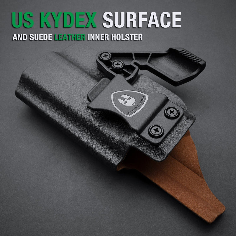 Load image into Gallery viewer, Glock 19/19X/44/45Gen(1-5)&amp;G23/32 Gen(3-4) - Leather Lined Kydex Hybrid IWB Holster, Inside Waistband carry Right Hand | WARRIORLAND
