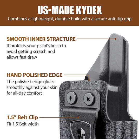 WARRIORLAND Kydex IWB Holster for Sig P320 Compact/XCompact/X-Carry/M18/M17/Full-Size/XFive Legion/DH3/AXG, Optics Cut, Adjustable Cant & Retention, Right Hand Concealed Carry
