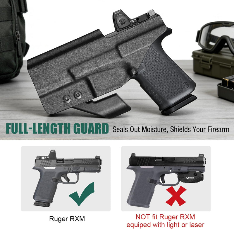 Load image into Gallery viewer, Ruger RXM IWB Kydex Holster - Optic Cut &amp; Concealment Claw, Adjustable Cant &amp; Retention, Appendix Inside Waistband Concealed Carry, Right Hand - WARRIORLAND
