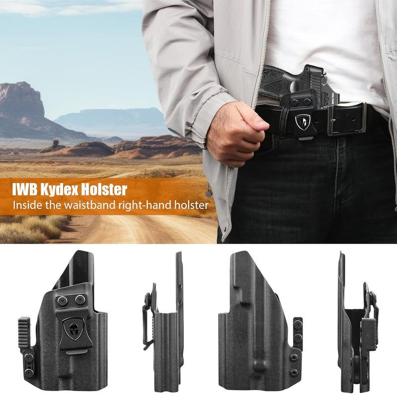 Load image into Gallery viewer, Taurus G2C / G3C / G2s / G3C Toro / PT111 / PT140 IWB Kydex Holster w/Claw - Olight Baldr S / Mini / RL Mini Light Bearing, Optic Cut, Adj. Retention &amp; Cant, Right Hand - WARRIORLAND
