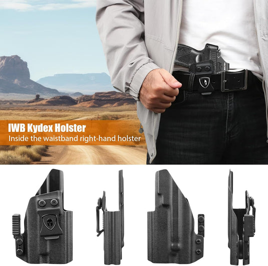 Taurus G2C / G3C / G2s / G3C Toro / PT111 / PT140 IWB Kydex Holster w/Claw - Olight Baldr S / Mini / RL Mini Light Bearing, Optic Cut, Adj. Retention & Cant, Right Hand - WARRIORLAND