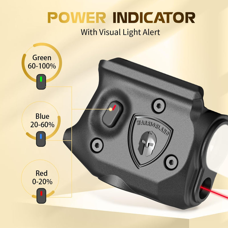 Load image into Gallery viewer, WARRIORLAND Pistol Light Laser &amp; Holster Fit for Sig P365-XMACRO, Compact 150-Lumen Trigger Mounted Tactical Weapon Light with Red Laser White LED Flashlight &amp; IWB Holster, Power Indicator
