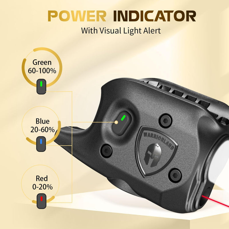 Load image into Gallery viewer, WARRIORLAND Pistol Light Laser &amp; Holster Fit for Glock 43 / 43X (No Rail Version), Compact 150-Lumen Trigger Mounted Tactical Weapon Light with Red Laser White LED &amp; IWB Holster, Power Indicator
