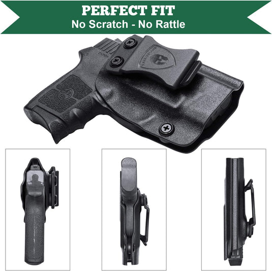 Bodyguard 380 Holster, IWB Kydex Holster Fits: Smith & Wesson M&P Bodyguard 380 / Bodyguard 380 with Integrated Crimson Trace Red Laser Pistol, Inside Waistband Concealed Carry, Adj. Cant & Retention