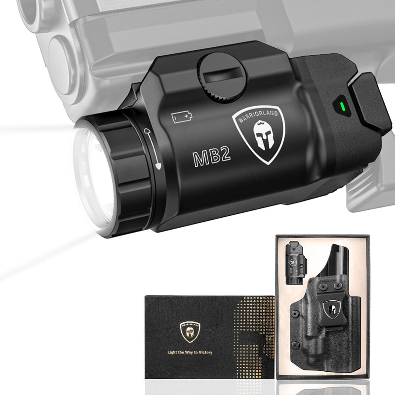 Load image into Gallery viewer, WARRIORLAND 500 Lumen White LED Tactical Light with S&amp;W SD9 VE / SD40 VE IWB Kydex Holster Combo-Compact Rail Mounted Weapon Light,with Battery Included MB2/SD9 Holster
