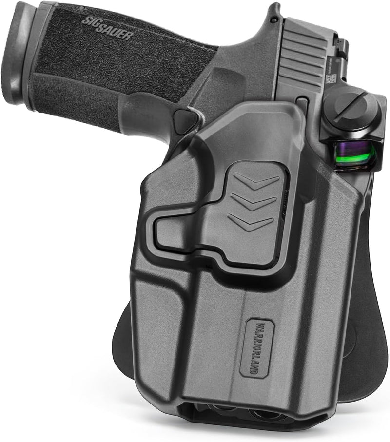 Load image into Gallery viewer, WARRIORLAND Paddle Holster, Fits Sig P365-XMACRO / P365-FUSE / P365 Xmacro COMP &amp; P365 AXG Legion | Level II Index Finger Release, Optic Cut, Adj. Cant &amp; Retention
