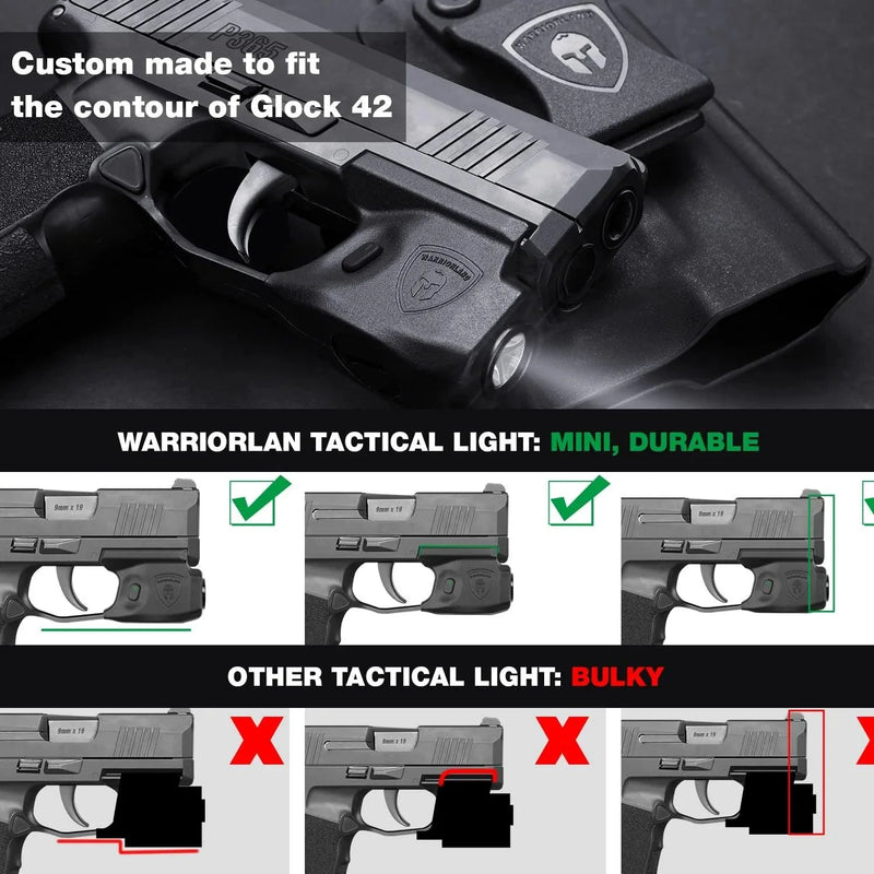 Load image into Gallery viewer, WARRIORLAND Mini Gun Light with Kydex Holster Tailored Made: G42 Pistol, 150 Lumens G42 Handgun Light, LED Tactical Flashlight SL-1 Pistol Light
