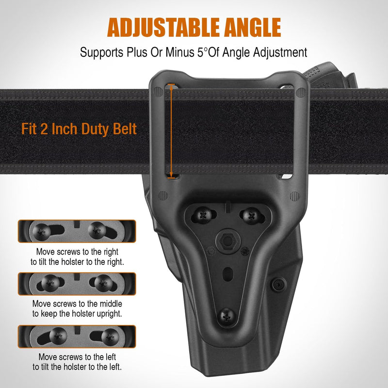 Load image into Gallery viewer, WARRIORLAND Level 2 Duty Holster for Glock 17/19 /22/23/34 Gen 3-5 &amp; G31/32 Gen3-4 &amp; 19X/44/45/47/49 &amp; MOS Version, Optic Cut with RDS Cover, Thumb Release, Fits 2.0&quot; Belt, Open-Muzzle Gun Holster
