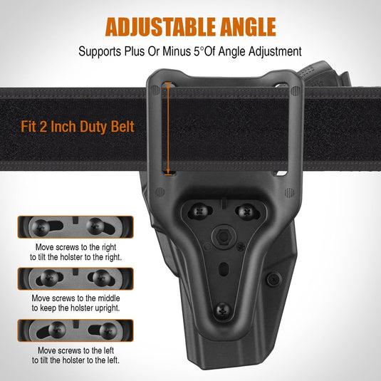 WARRIORLAND Level 2 Duty Holster for Glock 17/19 /22/23/34 Gen 3-5 & G31/32 Gen3-4 & 19X/44/45/47/49 & MOS Version, Optic Cut with RDS Cover, Thumb Release, Fits 2.0" Belt, Open-Muzzle Gun Holster