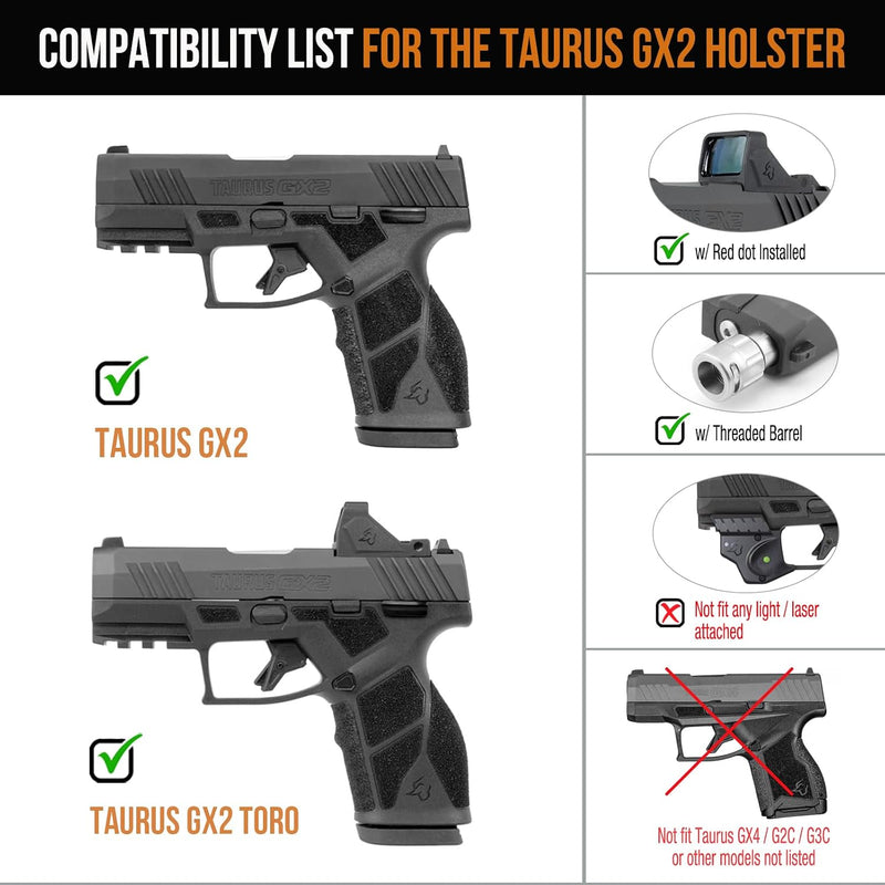 Load image into Gallery viewer, WARRIORLAND Level II Retention Index Finger Release Paddle Holster, Fits Taurus GX2 / GX2 TORO, Optic Cut, Adj. Cant &amp; Retention, Right Hand
